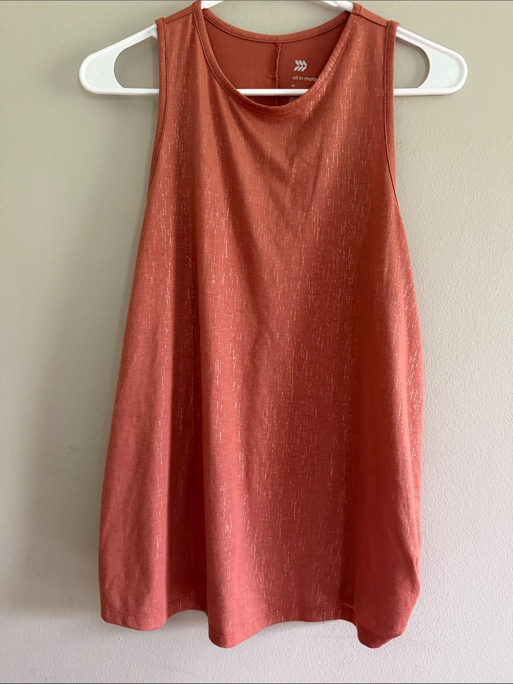 all in motion Rust Sleeveless Tank Top with Metallic Threading